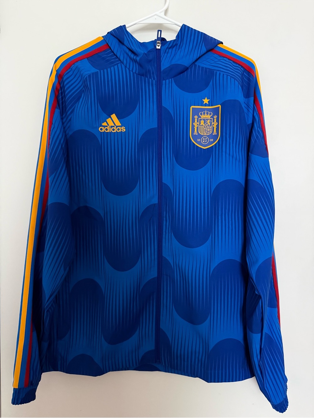 Adidas Spain Soccer Football National Team Blue Windbreaker - S